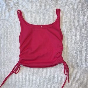 Pink tank top with tie sides